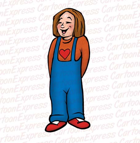 girl standing overalls